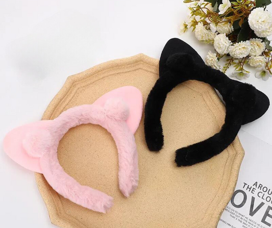 Cats Ears With Poms Pink Or Black